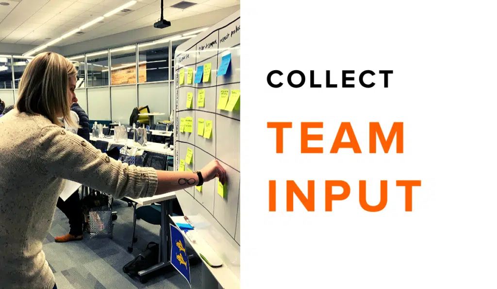 Gathering (and Prioritizing) Input for Your Custom Software Project 1 Image of a woman collecting team input for a custom software project.