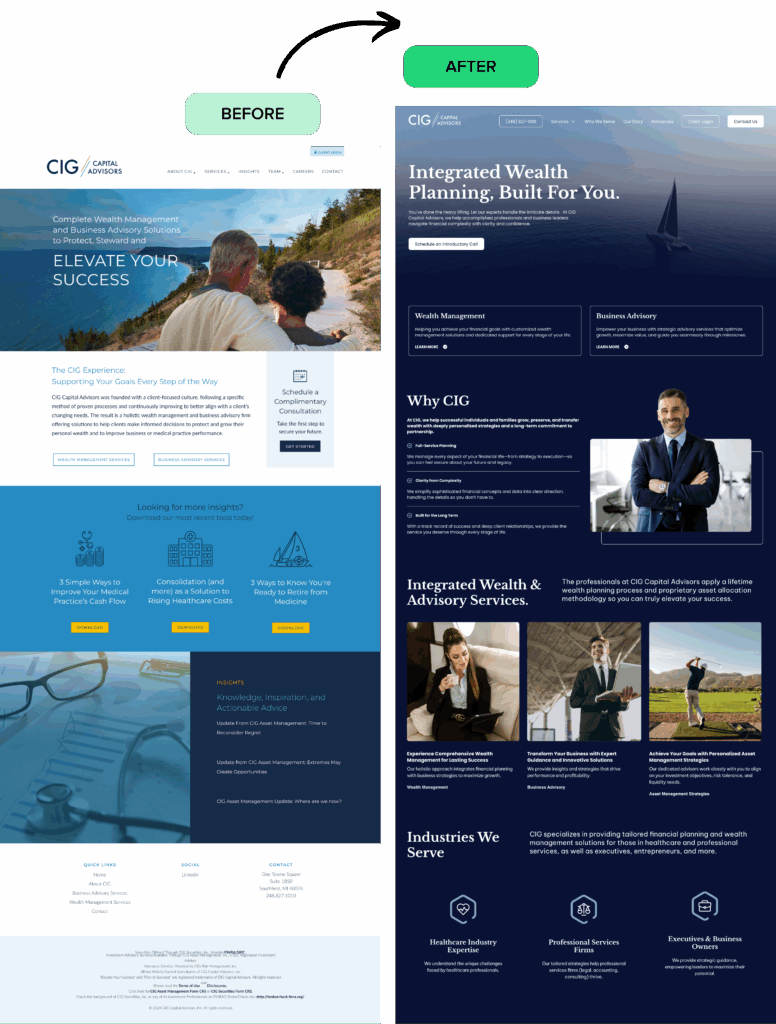 From Outdated to Luxury: CIG's Website Transformation Story 2 CIG Solution